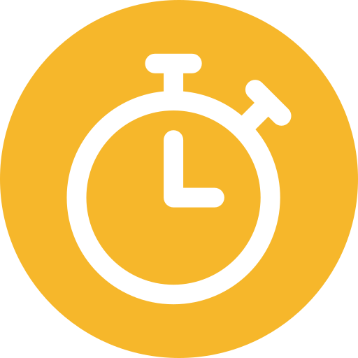 Stopwatch icon symbolizing quick response time